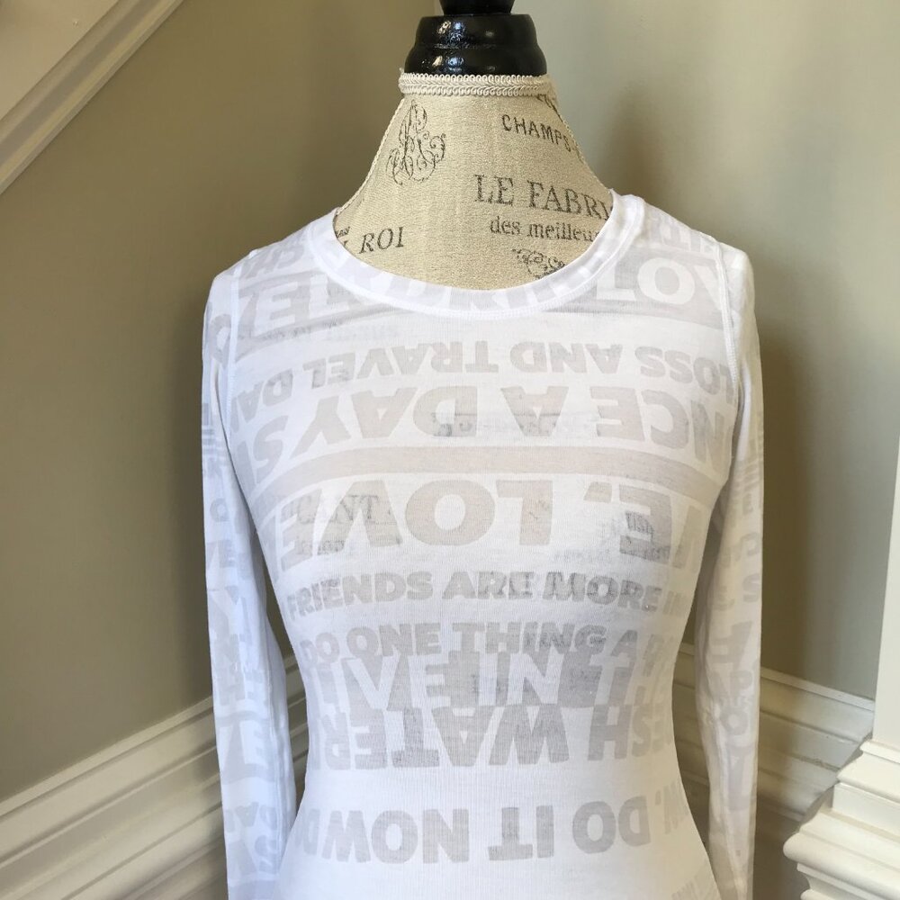 Lululemon Daily Practice Burnout Shirt Top Womens Small White Crew Neck Stretch - Picture 5 of 10